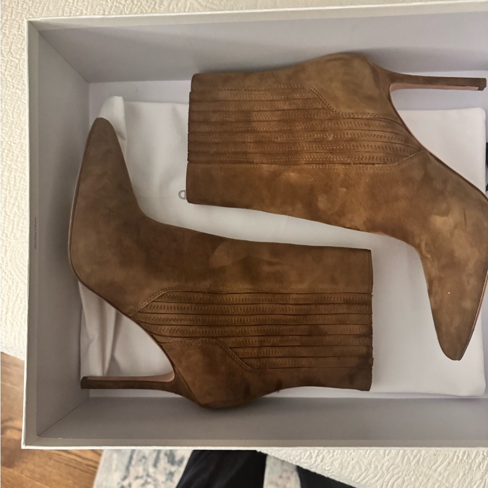 Veronica Beard Lisa Suede Pointed-Toe Stiletto Boots - Picture 5 of 9